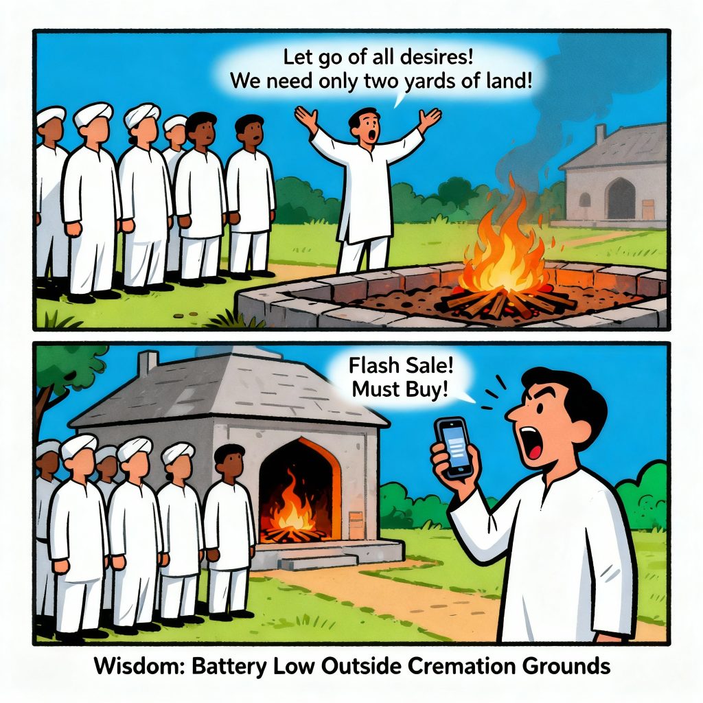 Graveyard Gyaan: Why Wisdom Dies at the Gates generated image